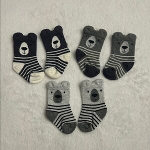 Cute Bear Patterned Baby Socks Set